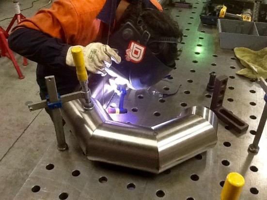 Certified welding on stainless steel components
